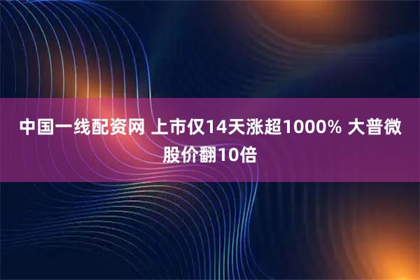 中国一线配资网 上市仅14天涨超1000% 大普微股价翻10倍